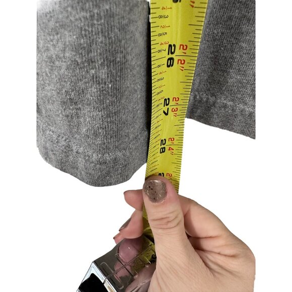 π 2/$20 πAmerican Eagle Gray and Black Block Stripe Long Sleeve Logo Polo sz M - Picture 7 of 7